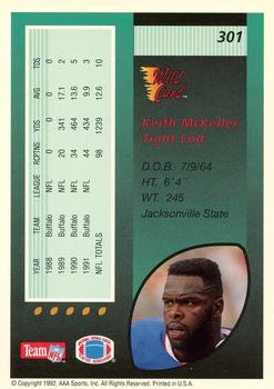 1992 Wild Card #301 Keith McKeller Back