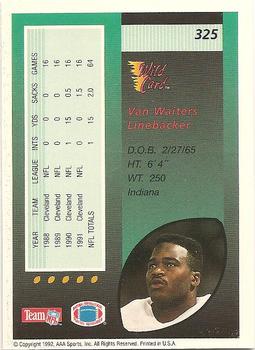 1992 Wild Card #325 Van Waiters Back