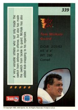 1992 Wild Card #339 Tom McHale Back