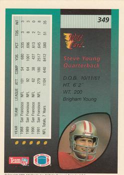 1992 Wild Card #349 Steve Young Back