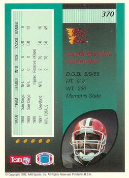 1992 Wild Card #370 David Brandon Back