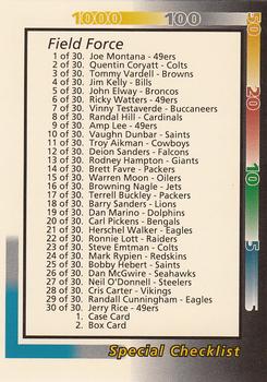 1992 Wild Card #439 Special Checklist: Inserts Front