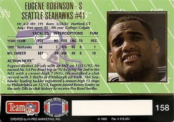 1993 Action Packed #158 Eugene Robinson Back