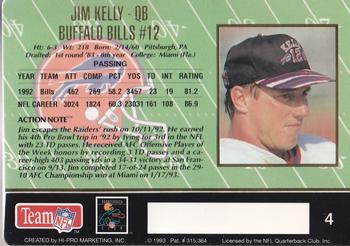 1993 Action Packed #4 Jim Kelly Back