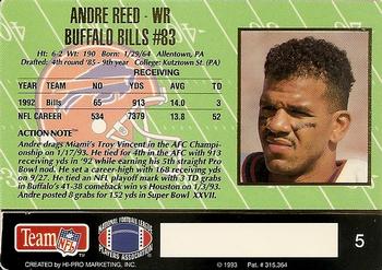 1993 Action Packed #5 Andre Reed Back