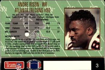 1993 Action Packed #3 Andre Rison Back