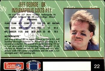 1993 Action Packed #22 Jeff George Back