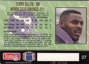 1993 Action Packed #27 Terry Allen Back