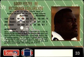 1993 Action Packed #33 Barry Foster Back