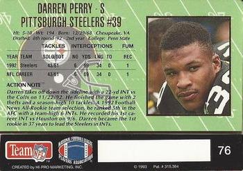 1993 Action Packed #76 Darren Perry Back