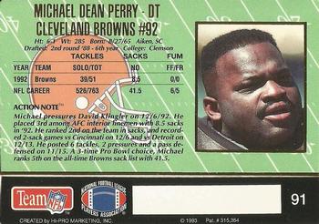 1993 Action Packed #91 Michael Dean Perry Back