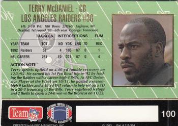 1993 Action Packed #100 Terry McDaniel Back