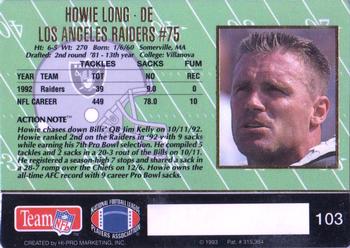 1993 Action Packed #103 Howie Long Back