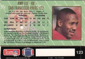 1993 Action Packed #123 Amp Lee Back