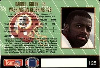 1993 Action Packed #125 Darrell Green Back