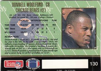 1993 Action Packed #130 Donnell Woolford Back