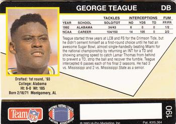 1993 Action Packed #190 George Teague Back