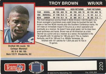 1993 Action Packed #220 Troy Brown Back