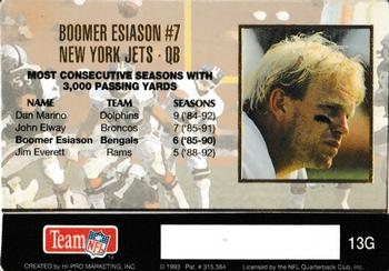 1993 Action Packed - 24K Gold #13G Boomer Esiason Back