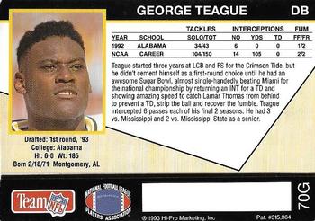 1993 Action Packed - 24K Gold #70G George Teague Back