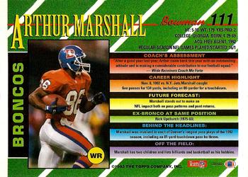 1993 Bowman #111 Arthur Marshall Back