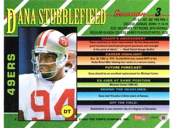 1993 Bowman #3 Dana Stubblefield Back