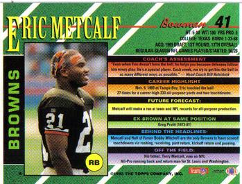 1993 Bowman #41 Eric Metcalf Back