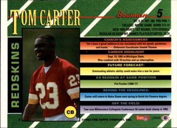 1993 Bowman #5 Tom Carter Back