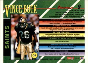 1993 Bowman #9 Vince Buck Back