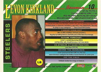 1993 Bowman #10 Levon Kirkland Back