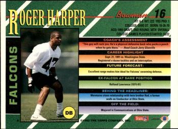1993 Bowman #16 Roger Harper Back