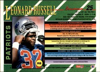 1993 Bowman #25 Leonard Russell Back