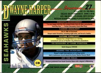 1993 Bowman #27 Dwayne Harper Back