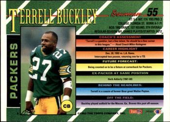 1993 Bowman #55 Terrell Buckley Back