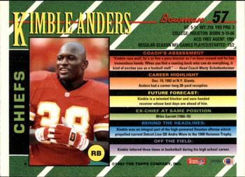 1993 Bowman #57 Kimble Anders Back