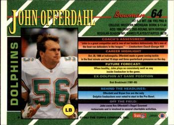 1993 Bowman #64 John Offerdahl Back