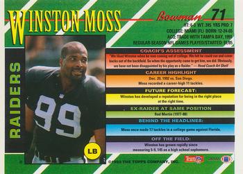 1993 Bowman #71 Winston Moss Back