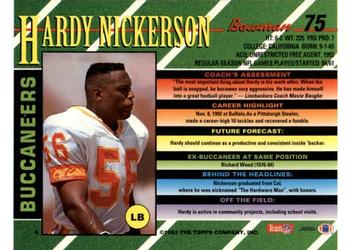 1993 Bowman #75 Hardy Nickerson Back