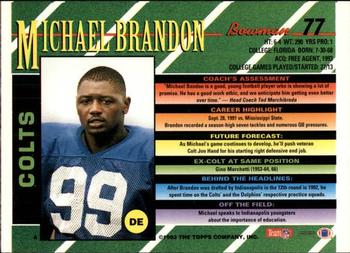 1993 Bowman #77 Michael Brandon Back