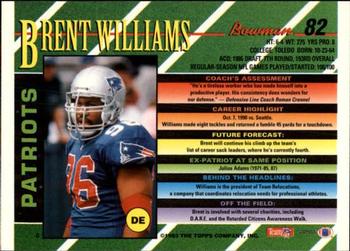 1993 Bowman #82 Brent Williams Back