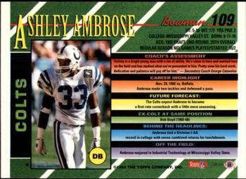 1993 Bowman #109 Ashley Ambrose Back