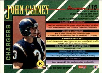 1993 Bowman #115 John Carney Back
