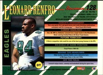 1993 Bowman #128 Leonard Renfro Back