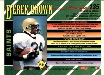 1993 Bowman #135 Derek Brown Back