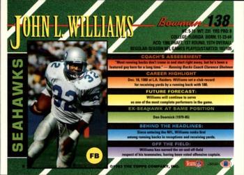 1993 Bowman #138 John L. Williams Back