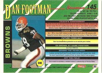 1993 Bowman #145 Dan Footman Back