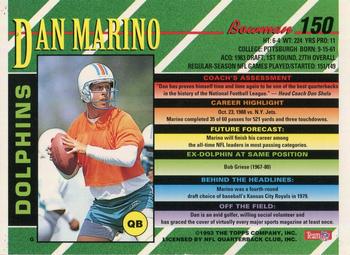1993 Bowman #150 Dan Marino Back