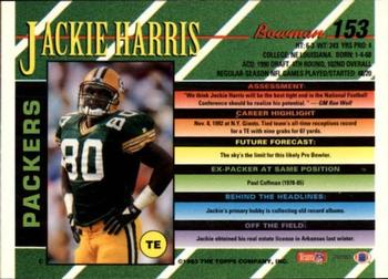 1993 Bowman #153 Jackie Harris Back
