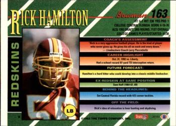 1993 Bowman #163 Rick Hamilton Back