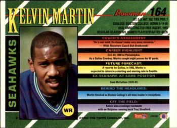 1993 Bowman #164 Kelvin Martin Back